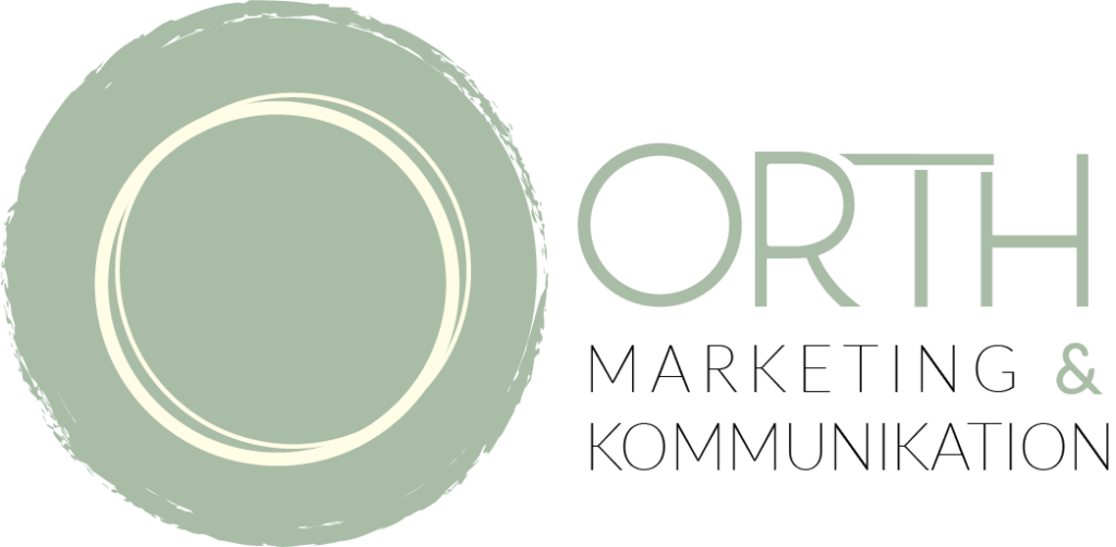 Das Firmenlogo von Orth Marketing mit Text