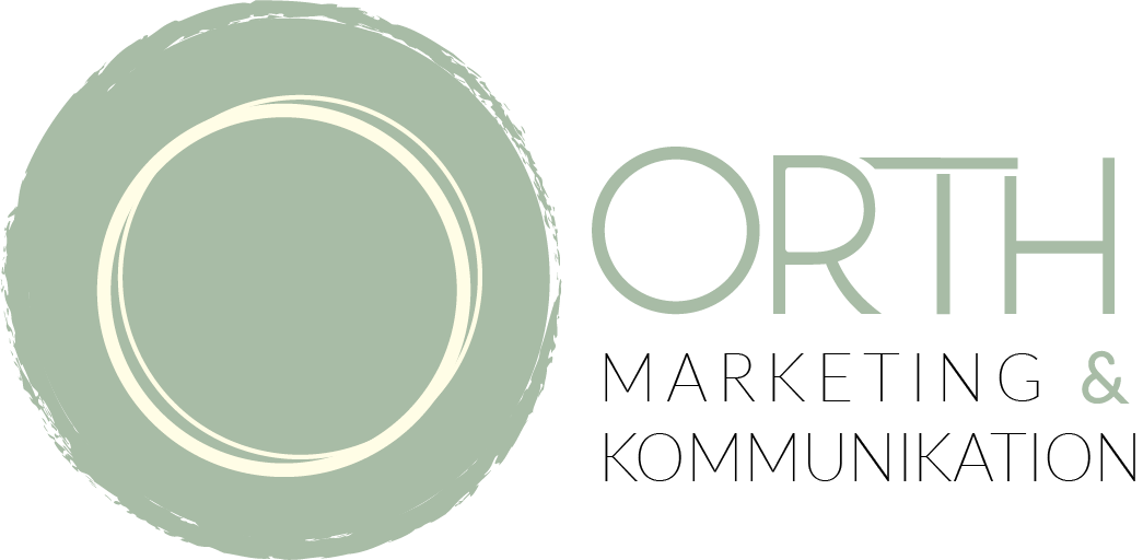 Das Firmenlogo von Orth Marketing mit Text